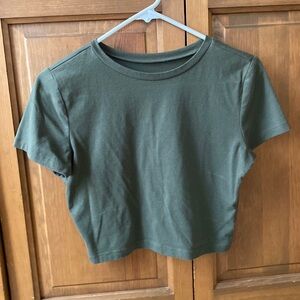 Wild fable, woman size medium olive green crop top